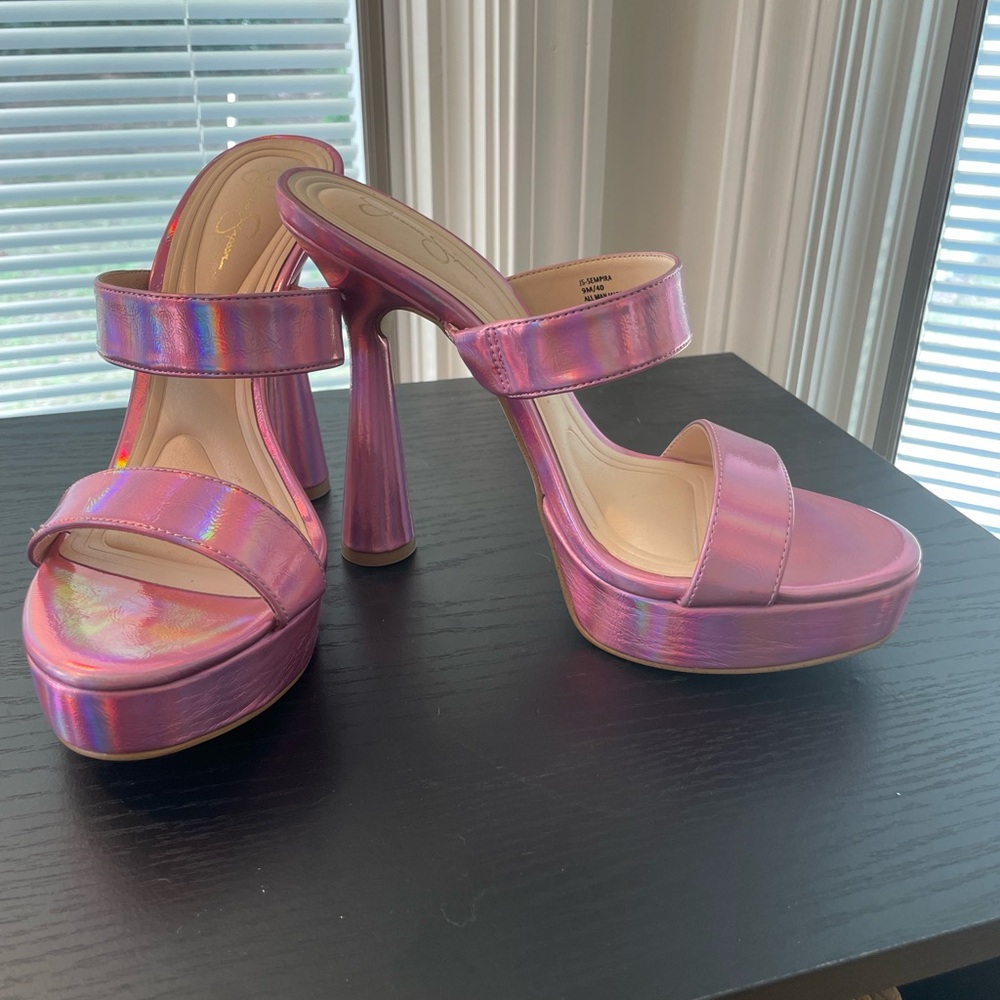 Jessica Simpson Pink Platform Strappy Heels/NWOT/no box - Picture 9 of 11